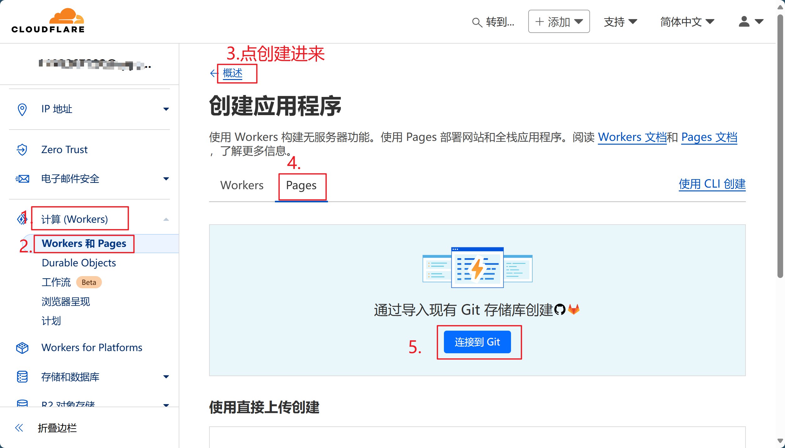 创建 Pages 项目