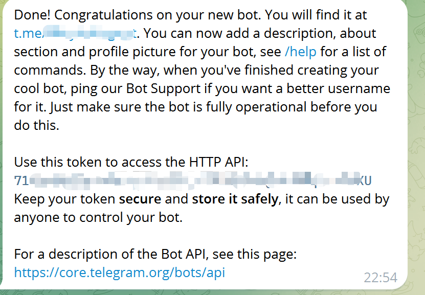 创建 Telegram Bot
