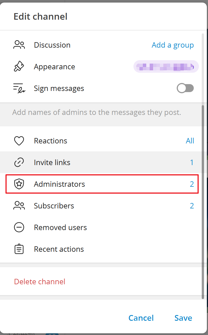 Telegram Channel Management